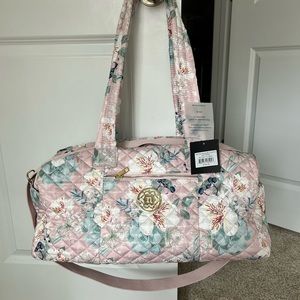 Nanette lepore blush floral print washable medium size duffle bag